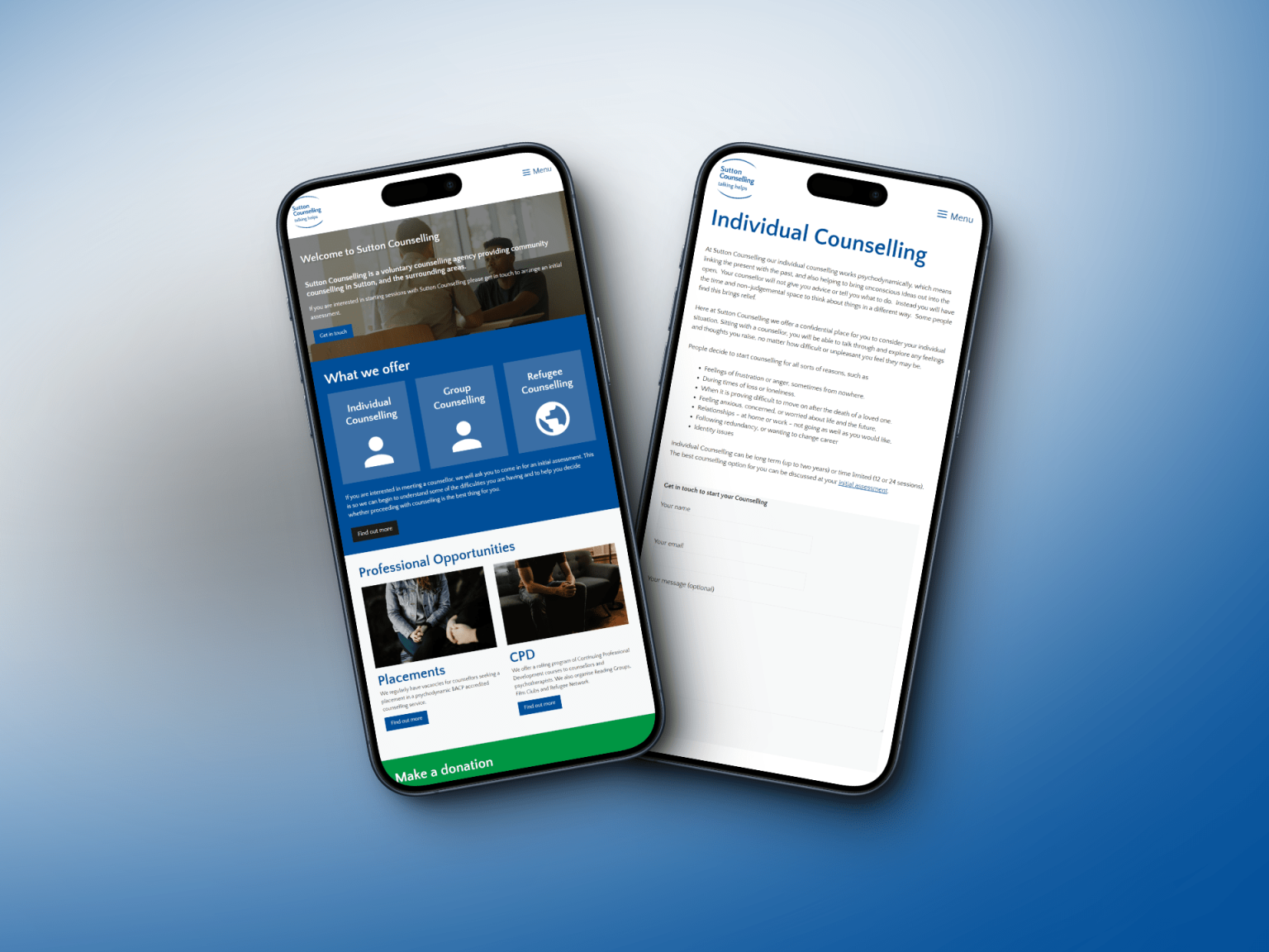 Sutton Counselling Website and Brand