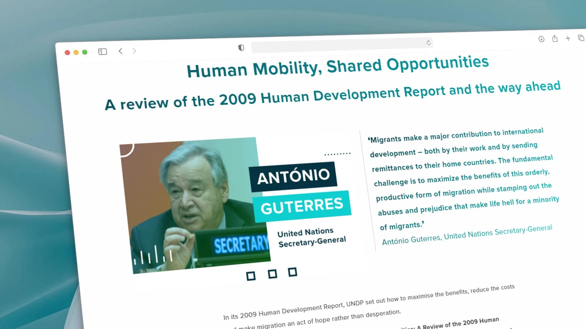 UNDP Development Report screengrab
